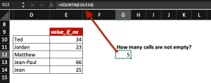 Difference between COUNT and COUNTA in Excel