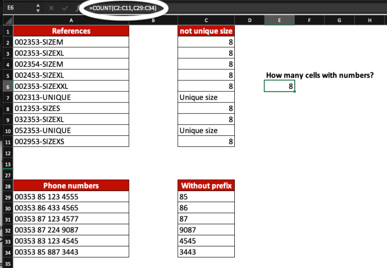 Difference between COUNT and COUNTA in Excel