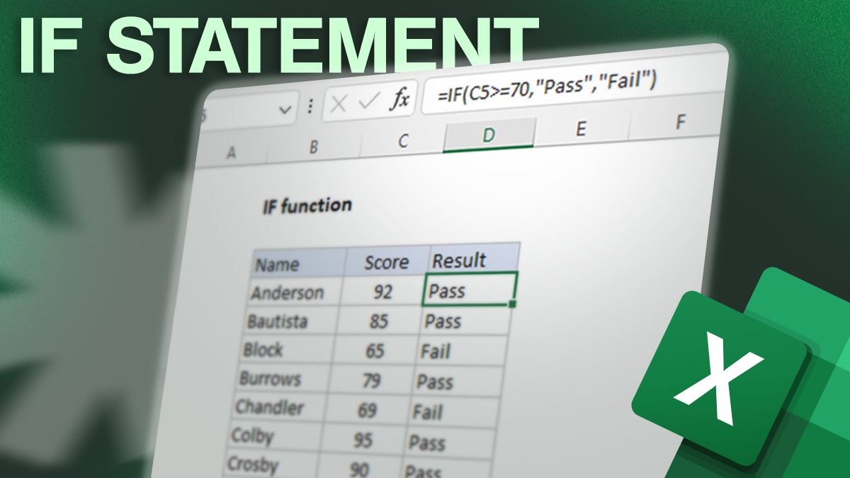 IF statement in Excel.