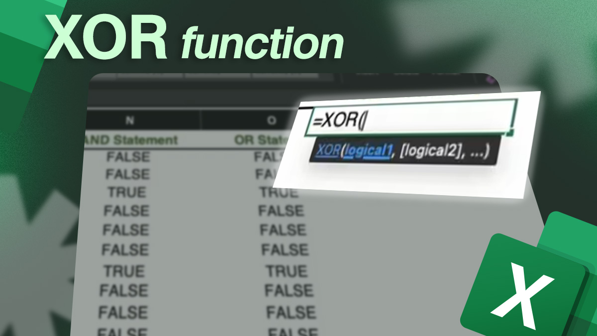 XOR function in Excel