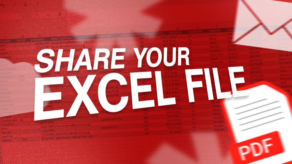 Share your Excel file: PDF, email, cloud…