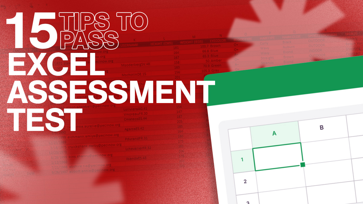 15 tips to pass Excel assessment test.