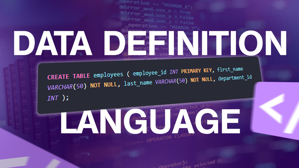 Data definition language (DDL)